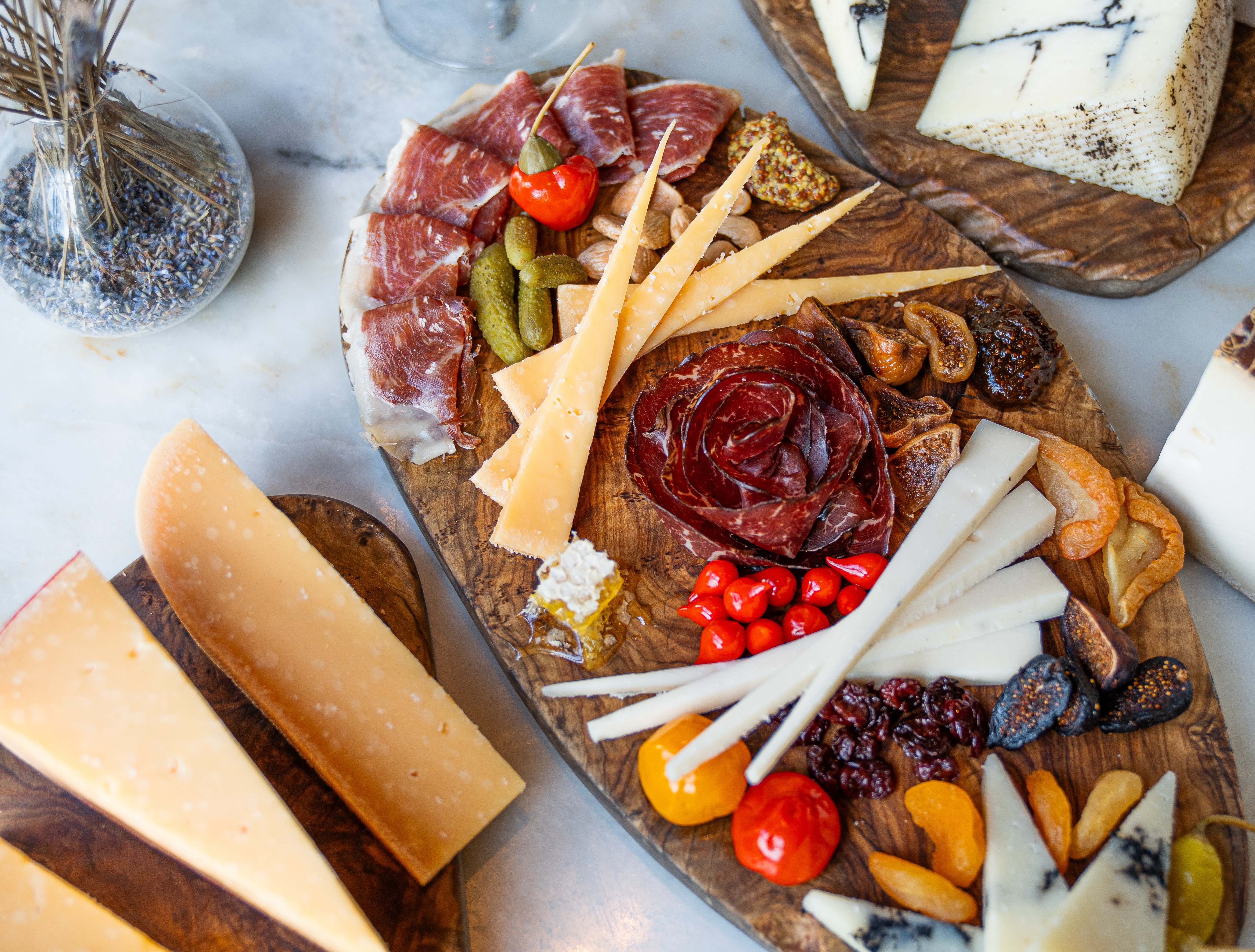 Gourmet cheese and charcuterie board at Wally's